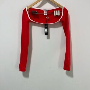 Red Long Sleeve Women's Top